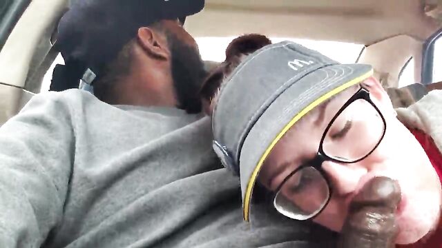The girl is a slut and she gets fucked by the BBC in the car