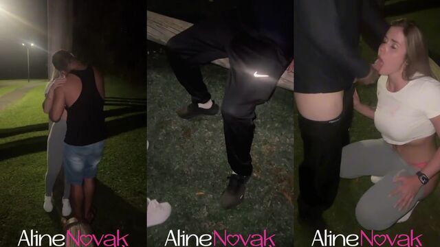 Aline Novak is a naughty blonde who likes to play and tease