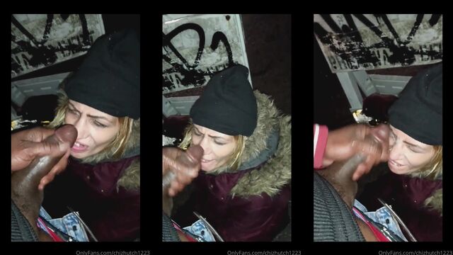 Street walker gets her mouth filled with cum in Philly