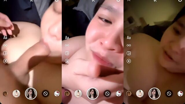 A Thai girl was caught masturbating by her boyfriend