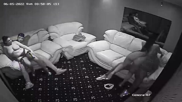 A hot strip club girl was caught on CCTV security camera