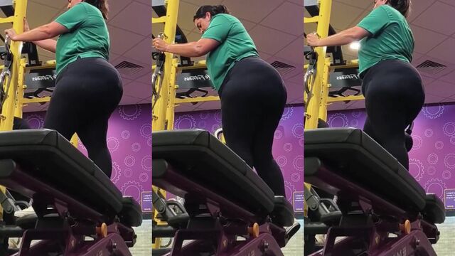 Juicy BBW ass being worked out in gym