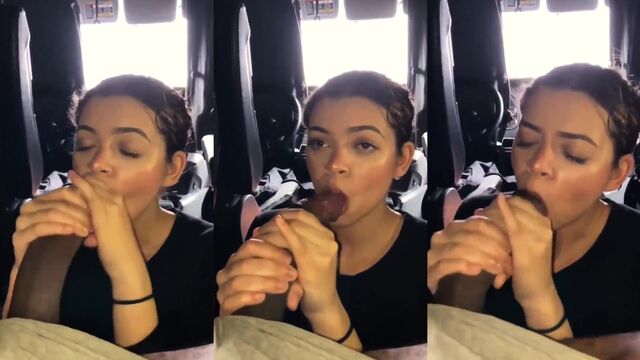 Skinny Latina teen gets her BBC sucking and stroking cock