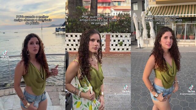 Bikini try on with a hot shortinho and calcinha set