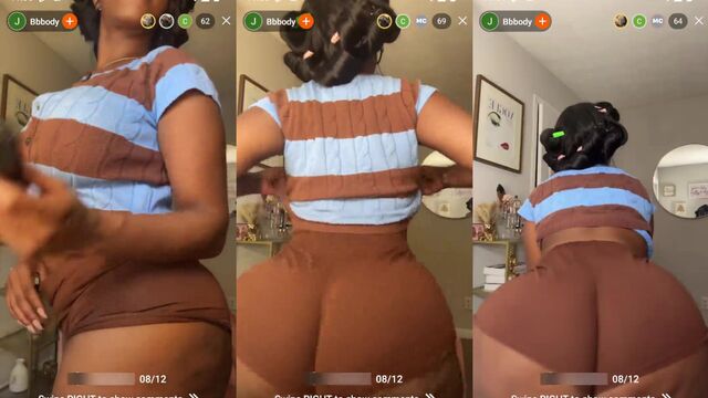 Clapper twerks her big booty in thong and bush