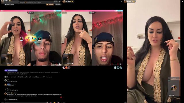 TikTok live with big tit Arab MILF Rym4 showing her huge boobs