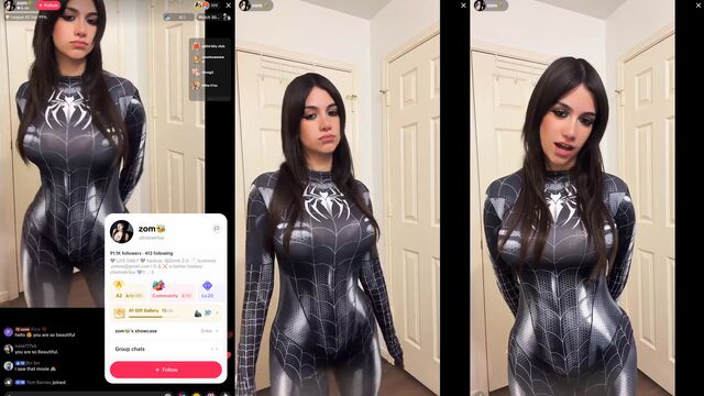 Spidersuit action on TikTok live stream z0m