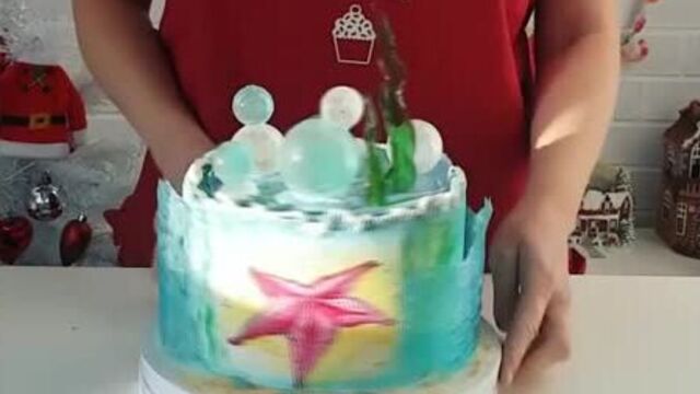 Роспись торта "морская звезда"