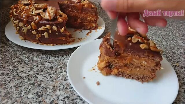 Самый Быстрый рецепт Торта «СНИКЕРС» - Вкусный до безумия | Видео от Делай торты! (рецепты, мастер-классы)